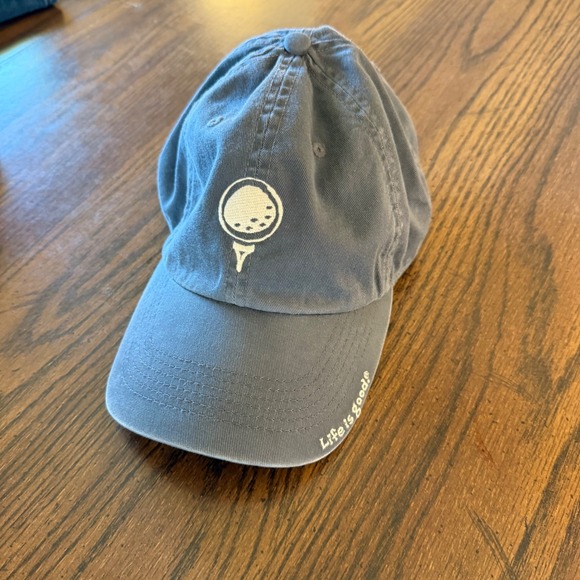 Life is Good Golf Hat Gray Adjustable Baseball Strapback 100% Cotton Embroidered - Picture 1 of 6